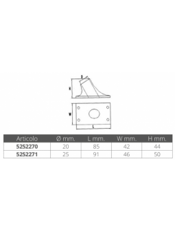 SUPPORTO ASTA PORTABANDIERA Ø MM.20
