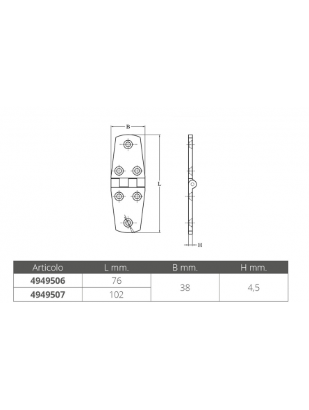 CERNIERA INOX MM.76x38