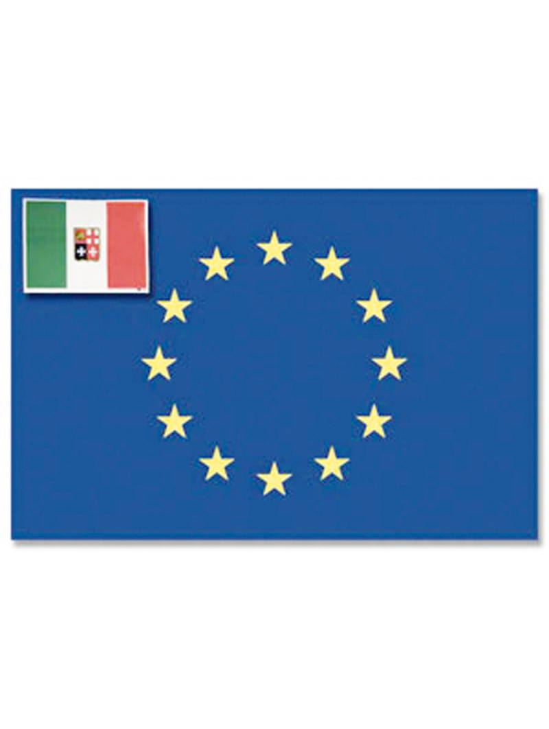 BANDIERA EUROPA+ITALIA CM.20X30