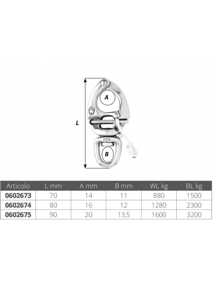 MOSCHETTONE PER SPINNAKER MM 80