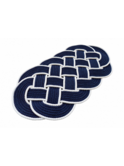 TAPPETO CORDA BLU-BIANCO