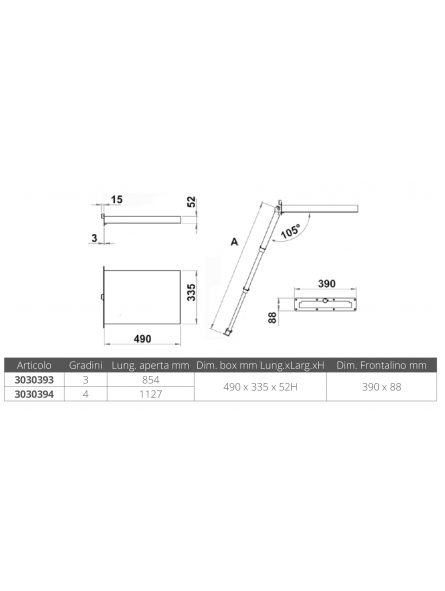 SCALETTA INOX AD INCASSO 4 gr.