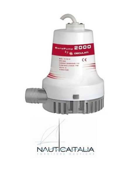 Pompa sentina sommergibile Osculati Europump II 2000 24V 128 L/min